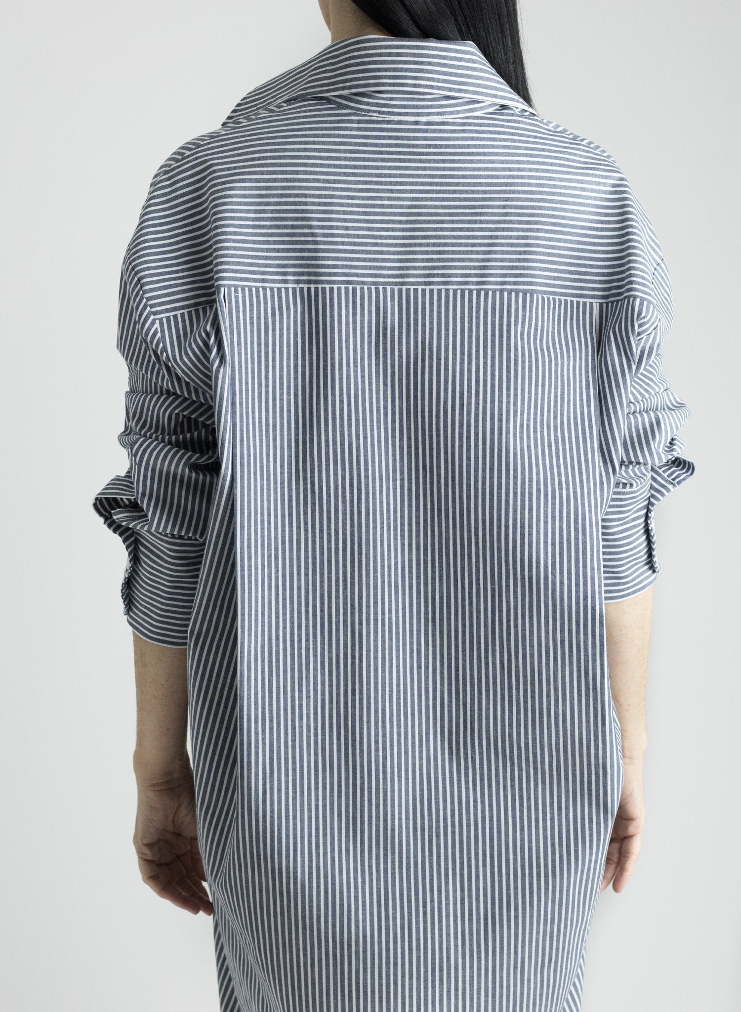 Boyfriend Shirt Dress - Railroad Stripe - Meg