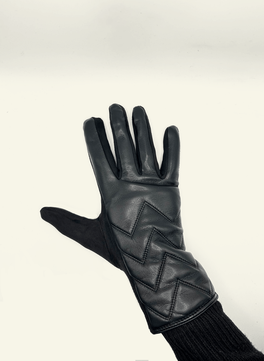 Faux Leather Gloves Black Meg
