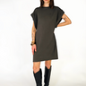 Olive Green knee length short sleeve mini jersey dress - Meg