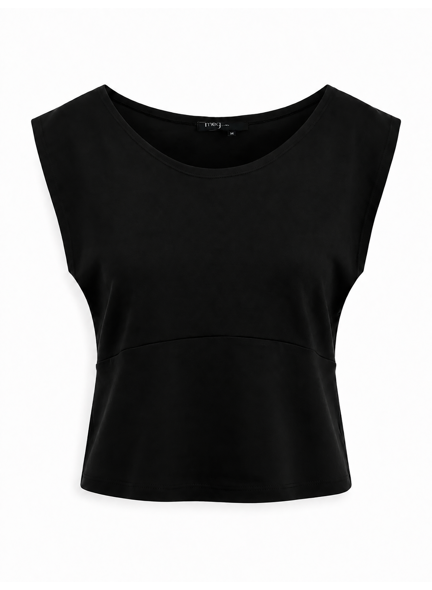 Scoop Neck Jersey Top - Black