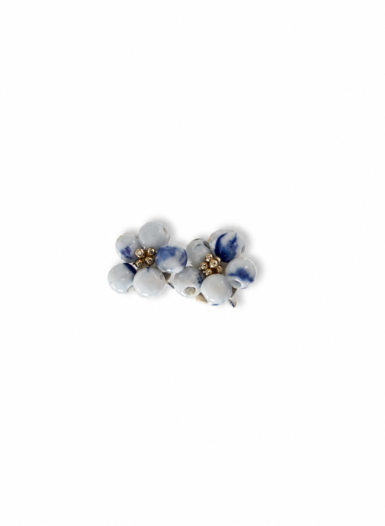 Blue Sky - Beaded Flower Studs