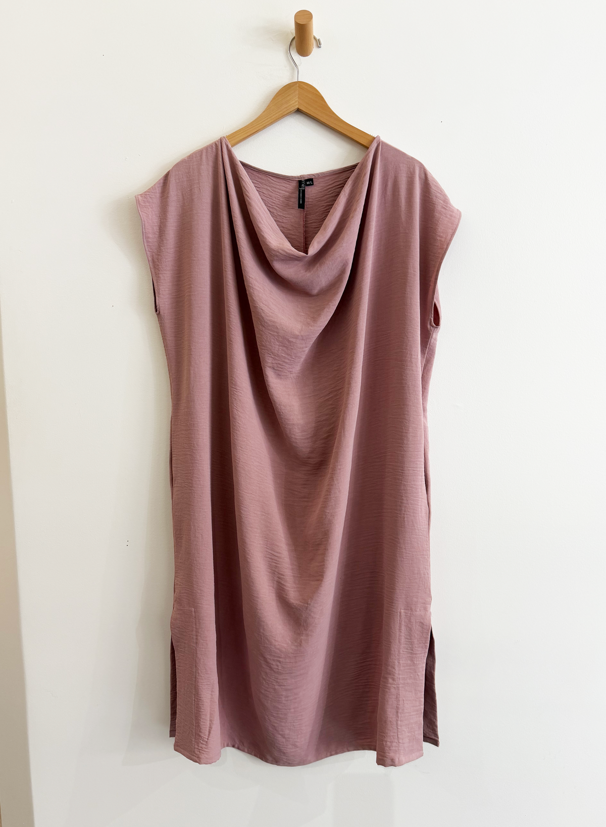 Cowl Neck Dress (RESALE ITEM) - Rose - M/L