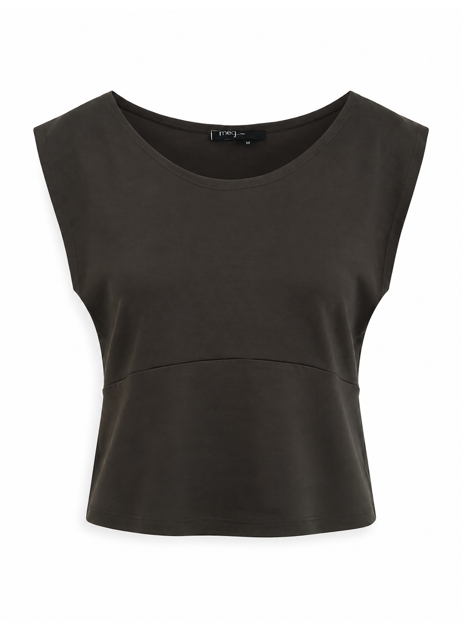 Scoop Neck Jersey Top - Olive