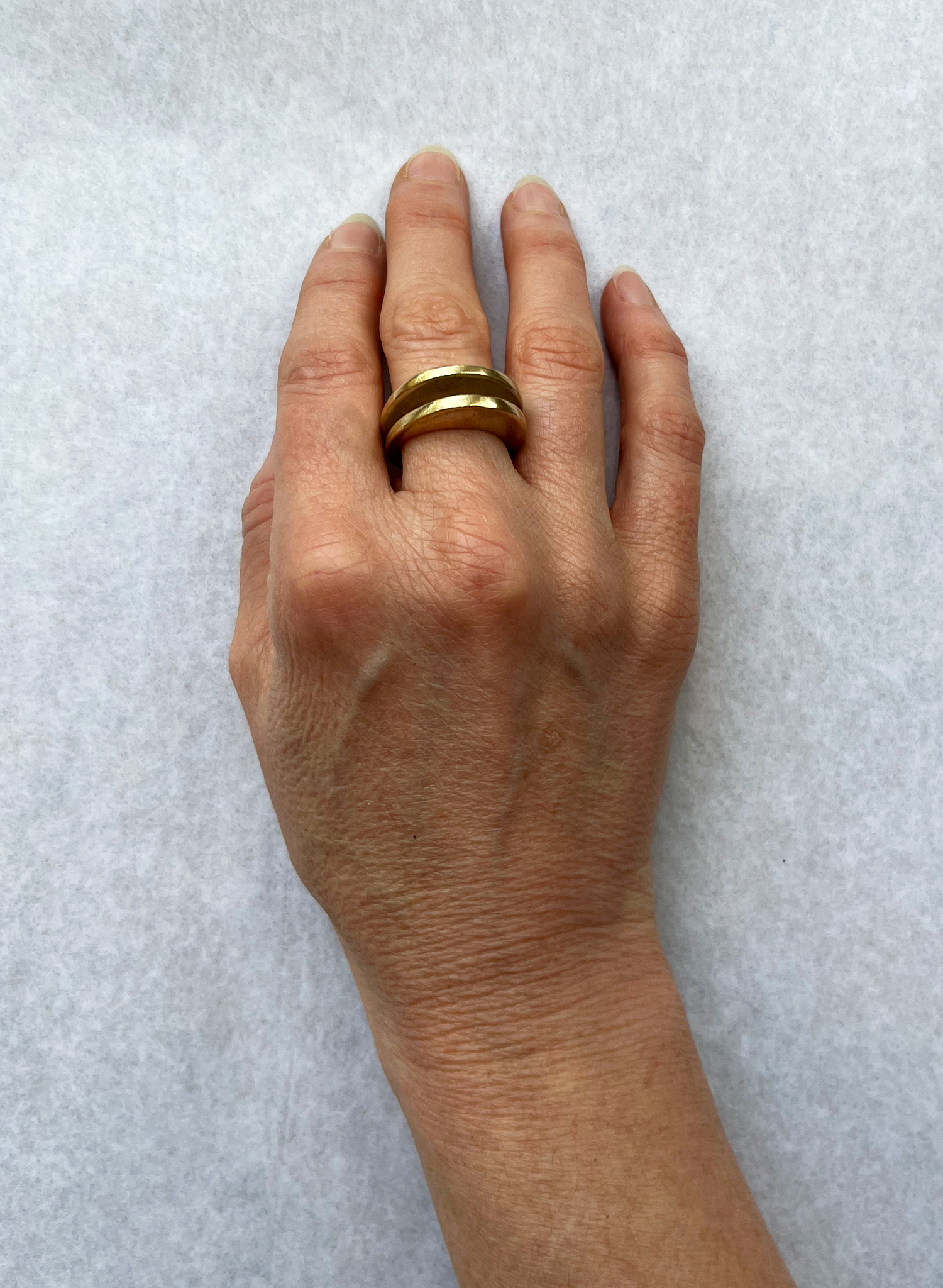 Line &amp; Label - Halo Double Ring - Brass