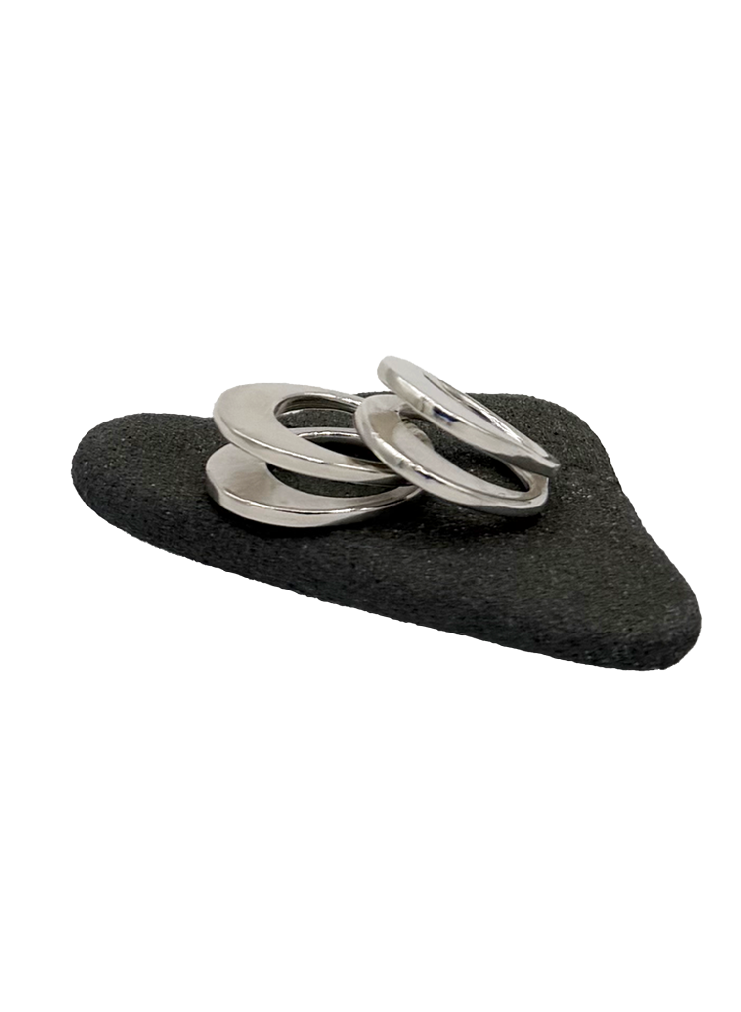 Line &amp; Label - Halo Double Ring - Sterling Silver