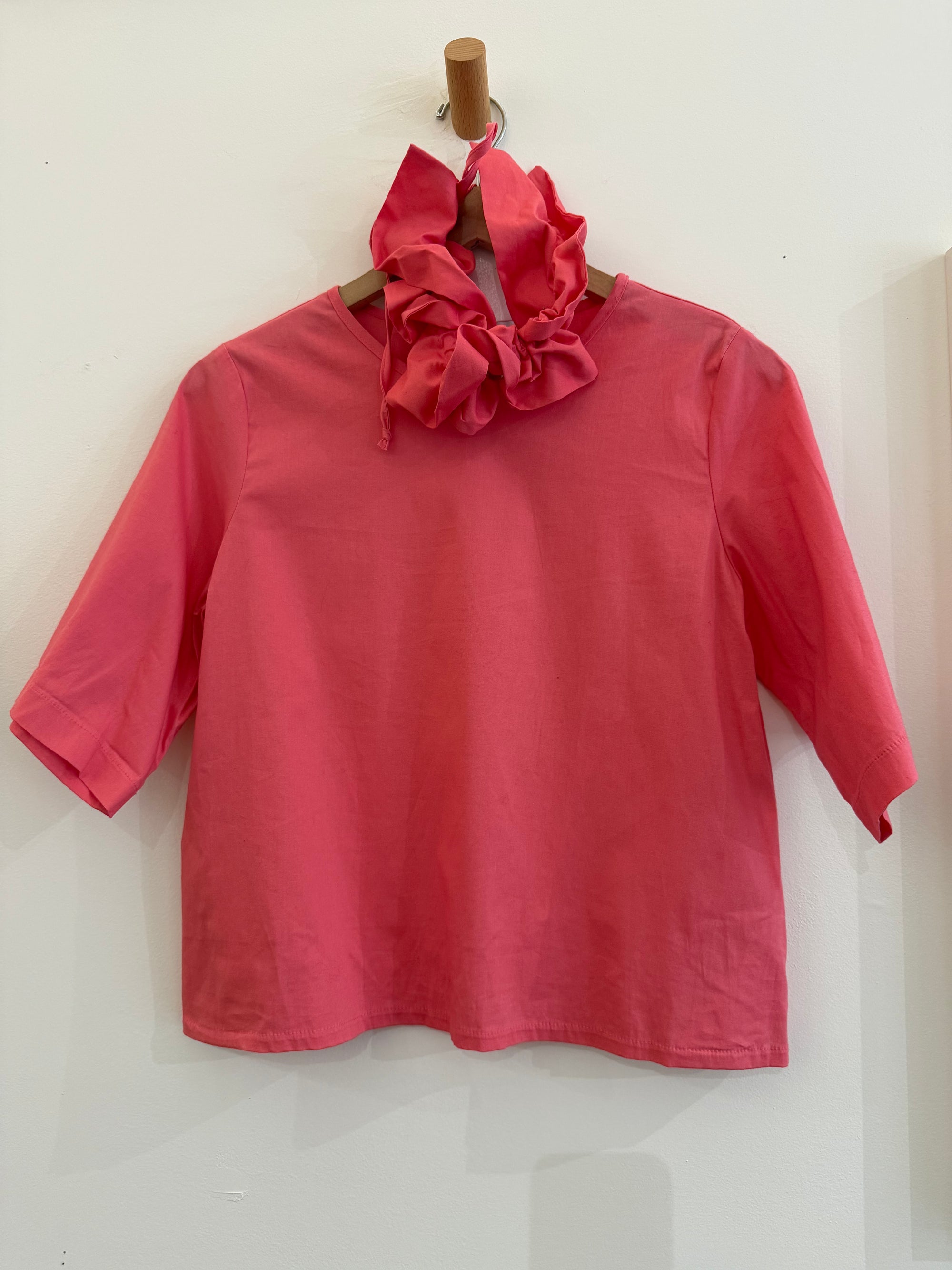 Ruffle Collar Top (RESALE ITEM) - Pink - S