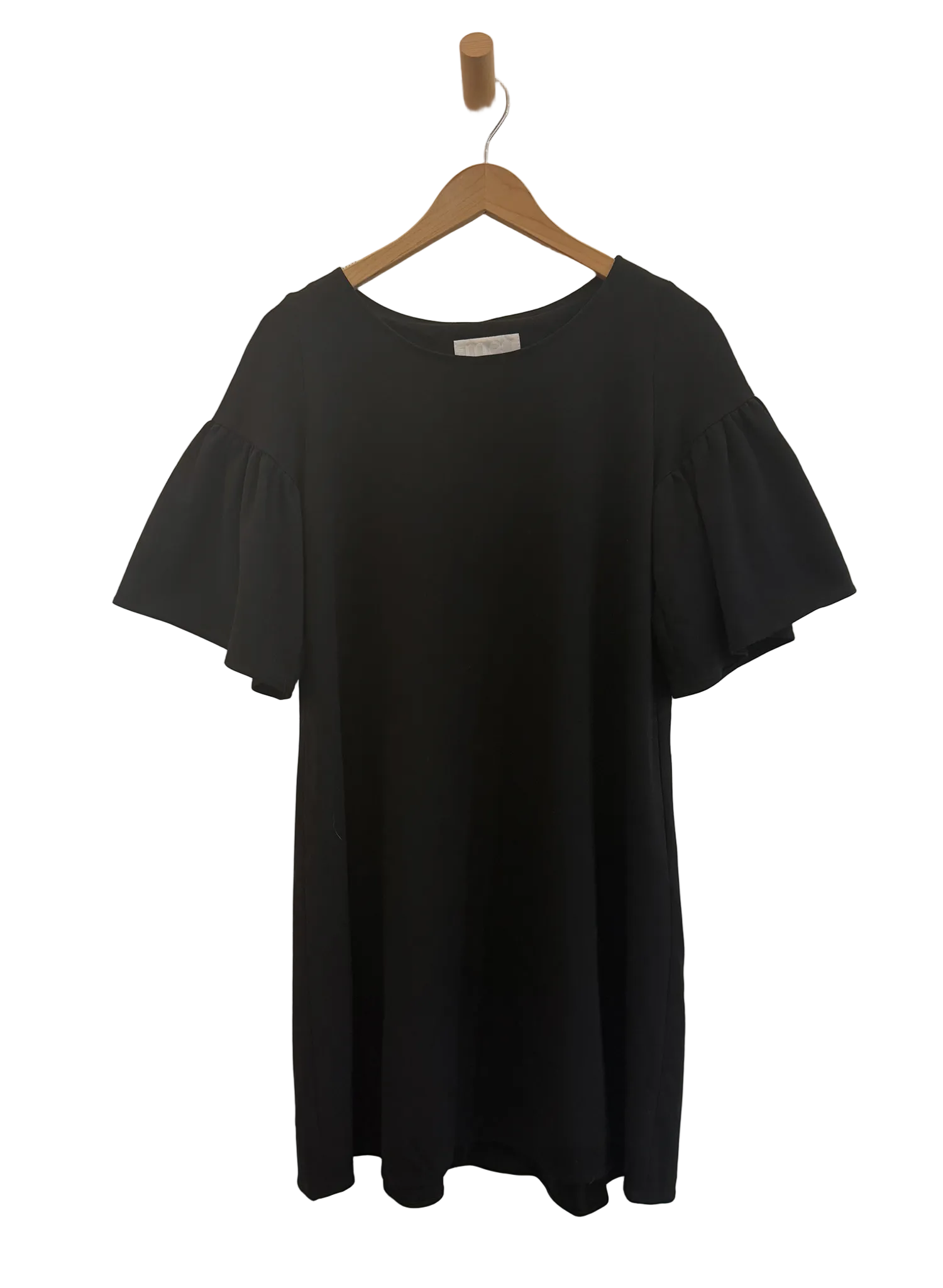 Ruffle Sleeve Ponte Dress (RESALE ITEM) - Black - S