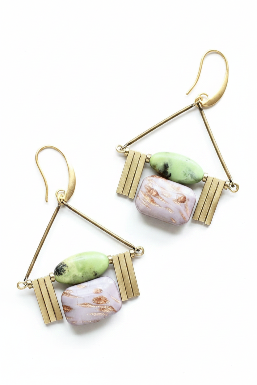 David Aubrey -  Lavender ArtDeco Earrings