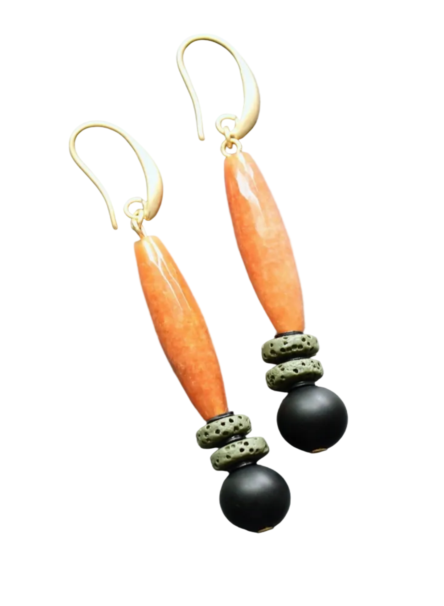 David Aubrey -  Carnelian Jade Earrings