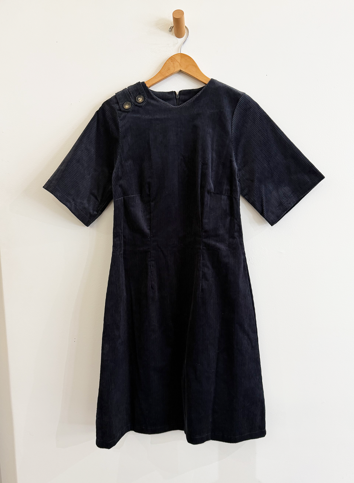 Corduroy Tab Dress (RESALE ITEM) - Navy - S
