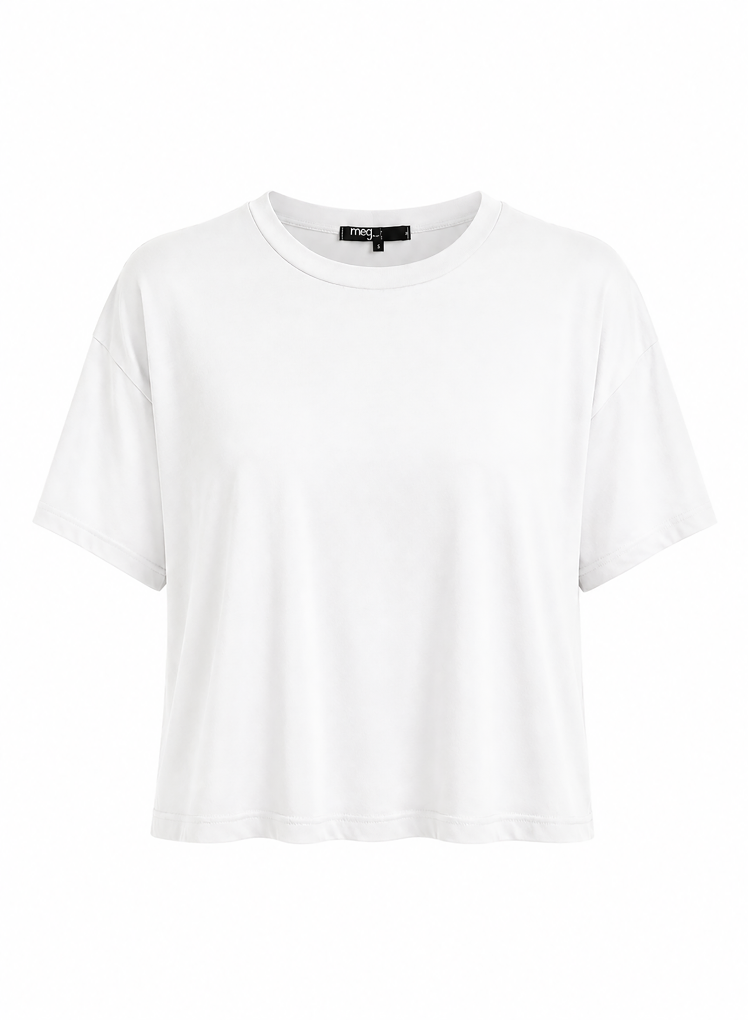 Oversized Cropped Tee - White