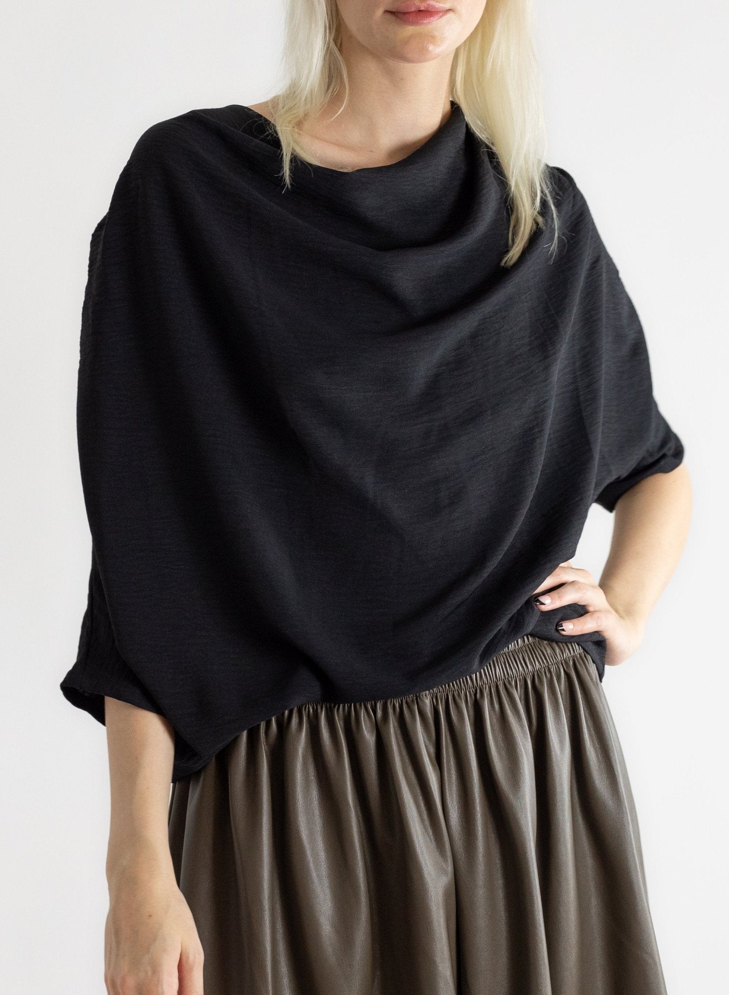 Abstraction Cowl Top - Black - Meg