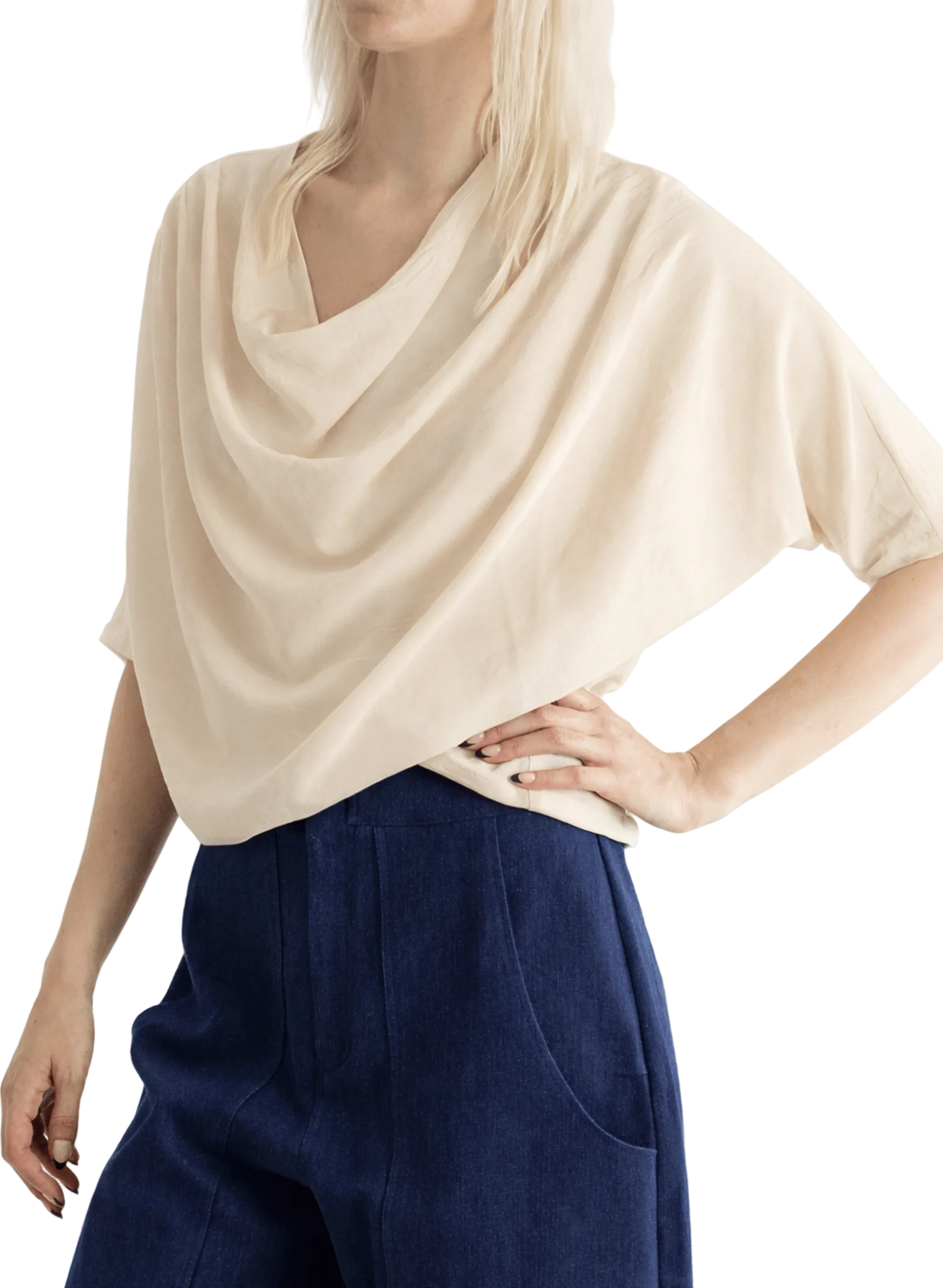 Abstraction Cowl Top - Champagne - Meg