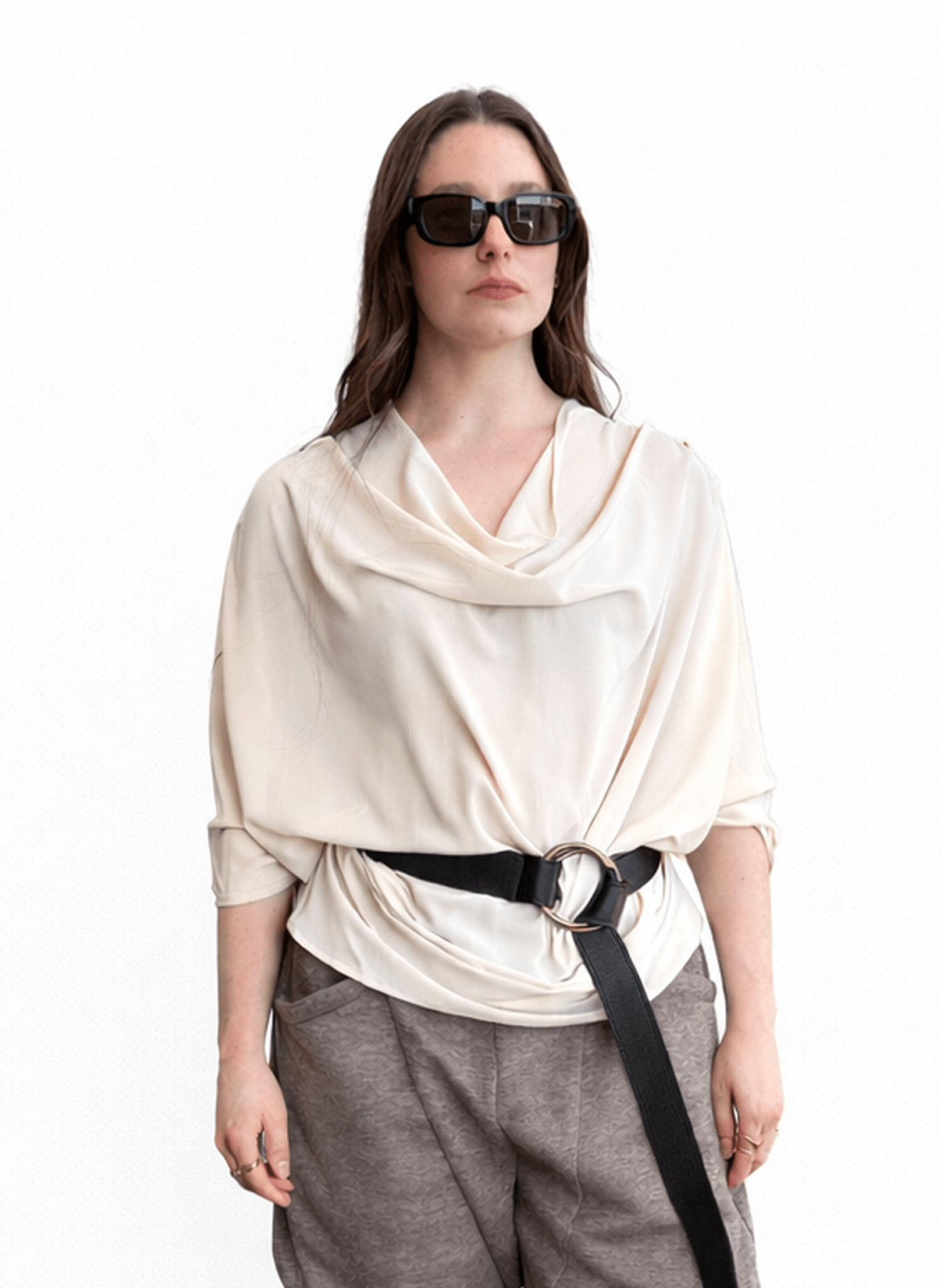 Abstraction Cowl Top - Champagne - Meg