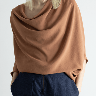 Abstraction Cowl Top - Latte - Meg