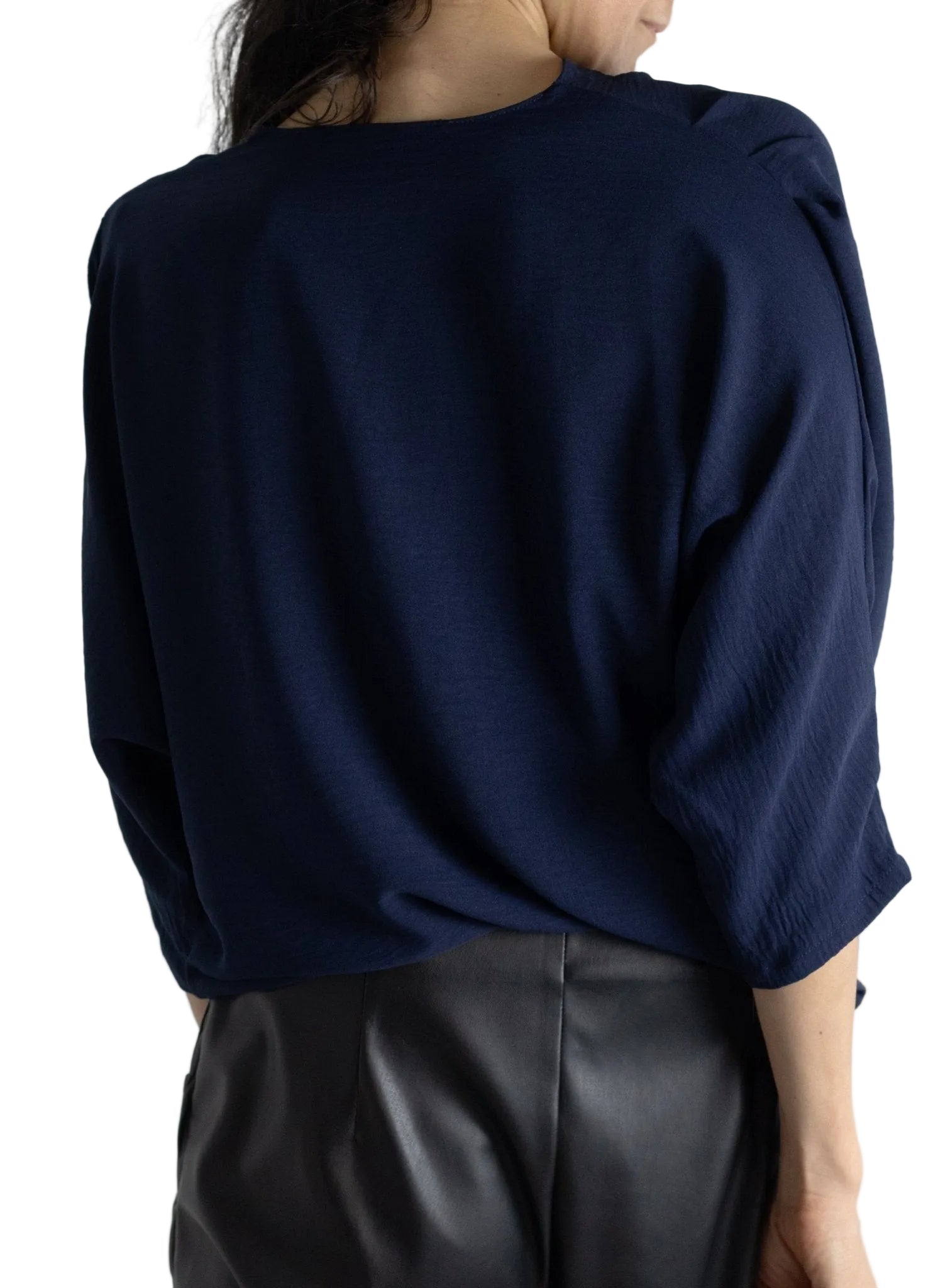 Abstraction Cowl Top - Navy - Meg