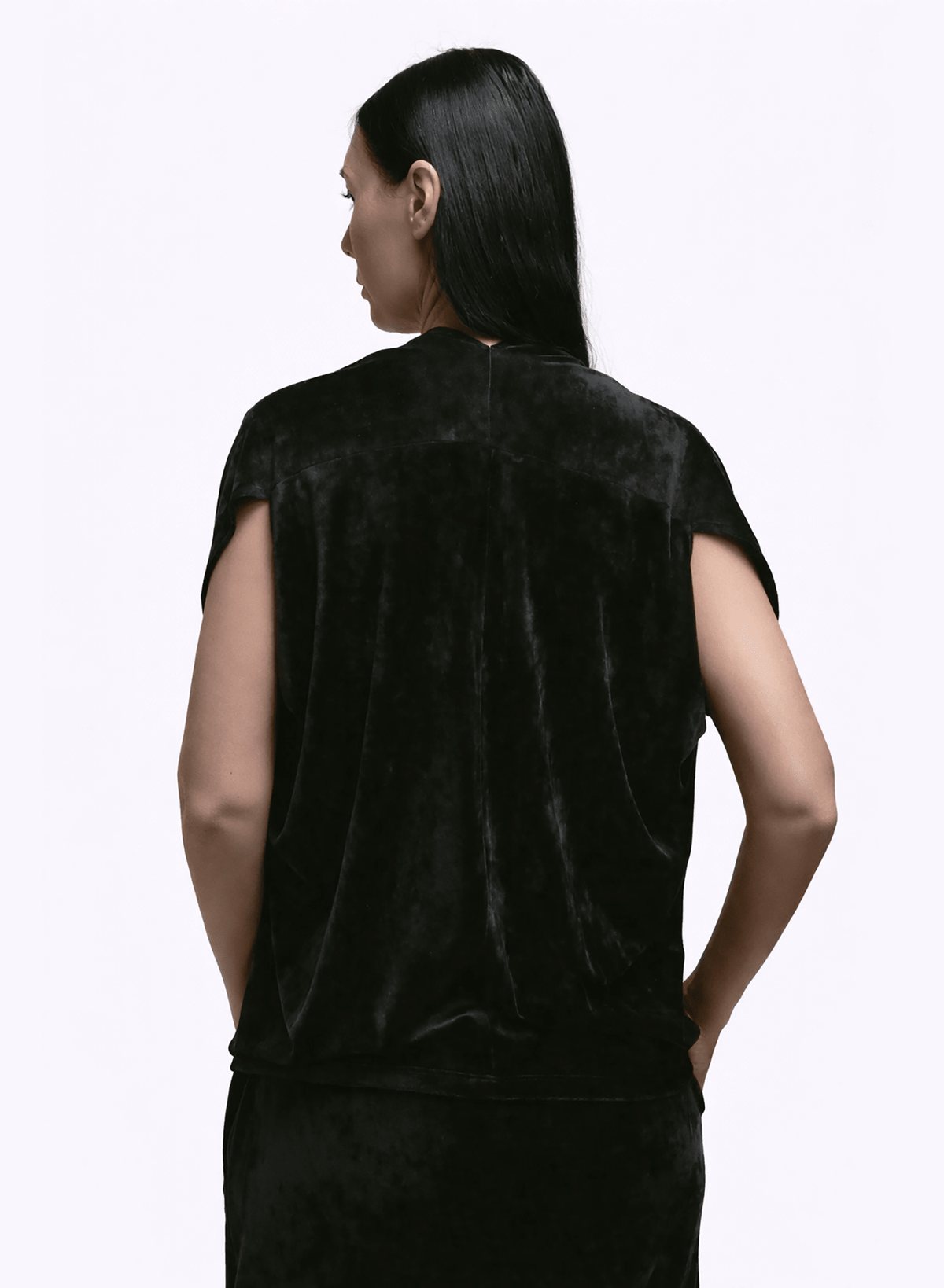 Abstraction Top - Black Velour - Meg