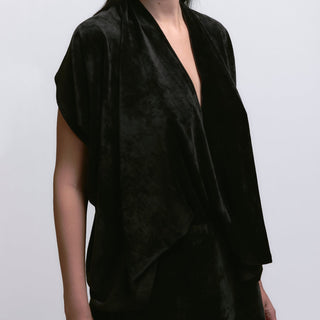 Abstraction Top - Black Velour - Meg