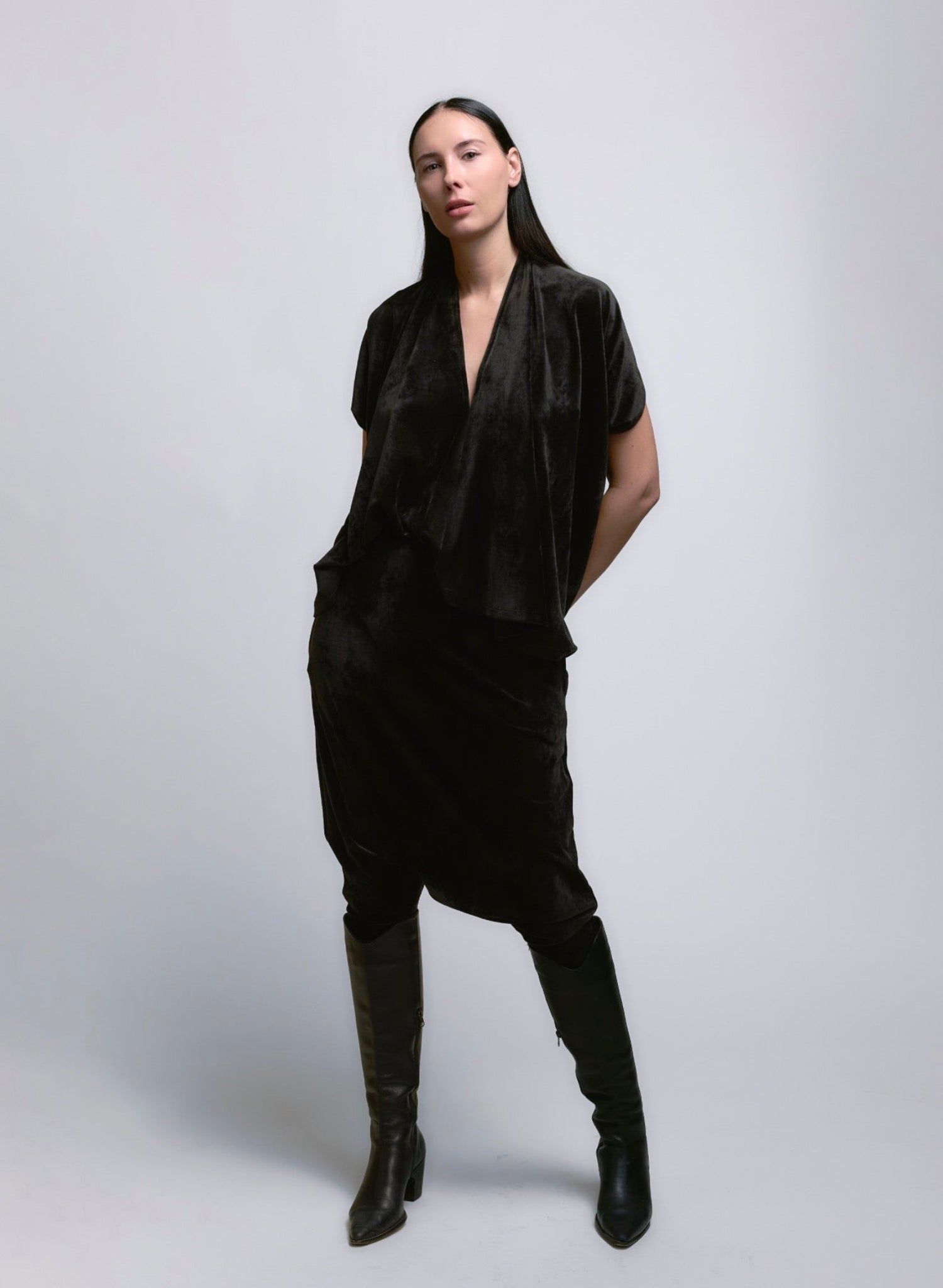 Abstraction Top - Black Velour - Meg