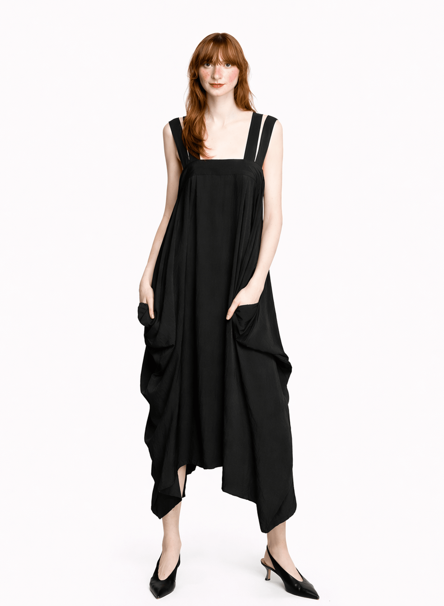 Amelia Four Strap Dress - Black - Meg