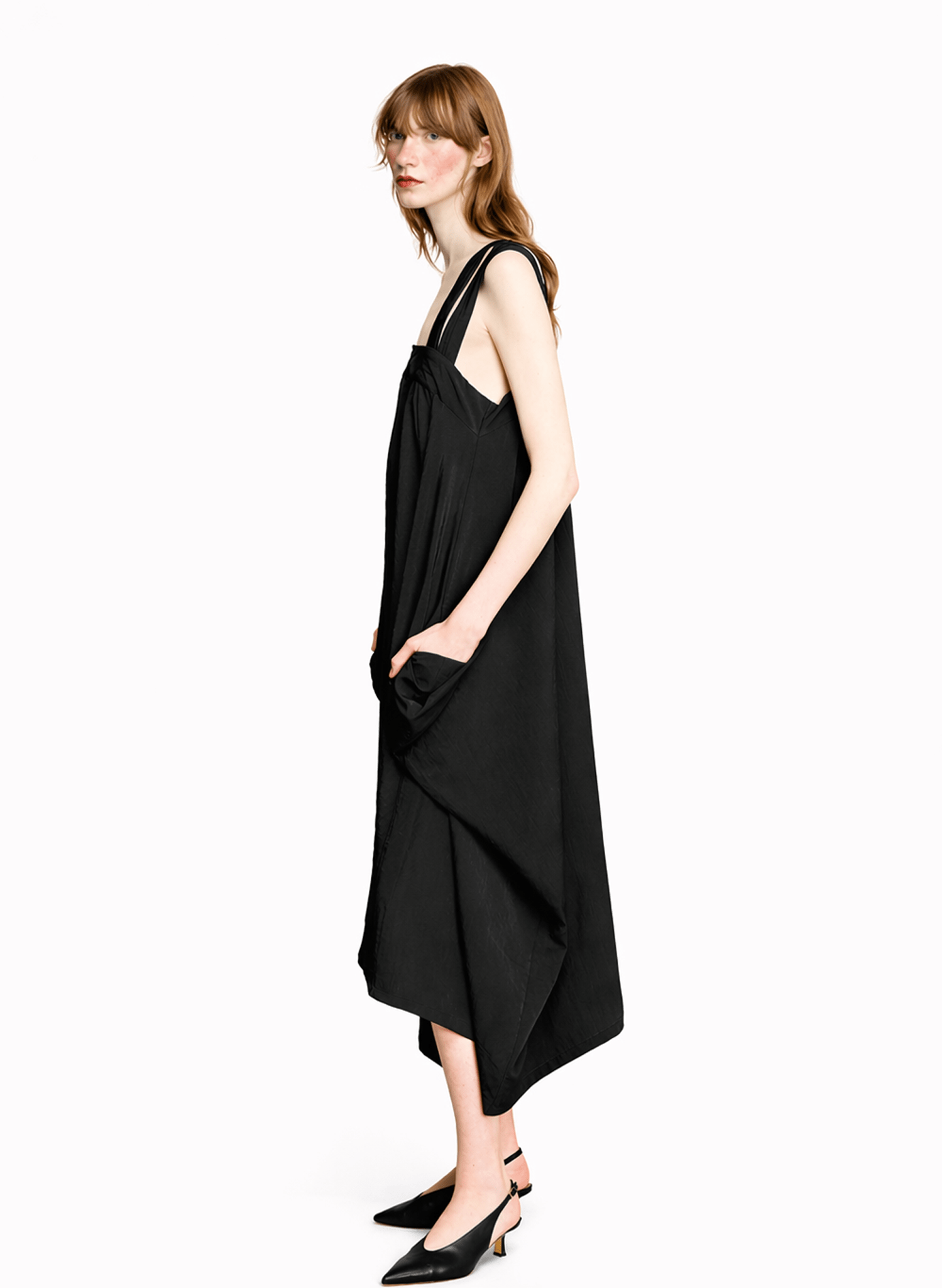 Amelia Four Strap Dress - Black - Meg