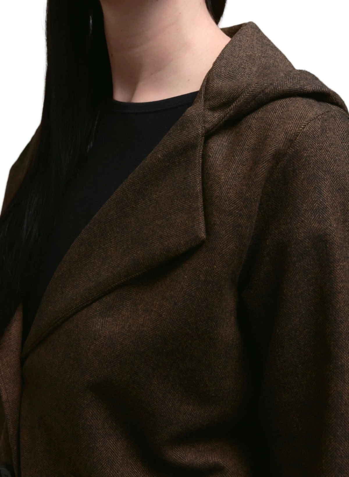 Atlas Hooded Jacket - Brown Herringbone - Meg