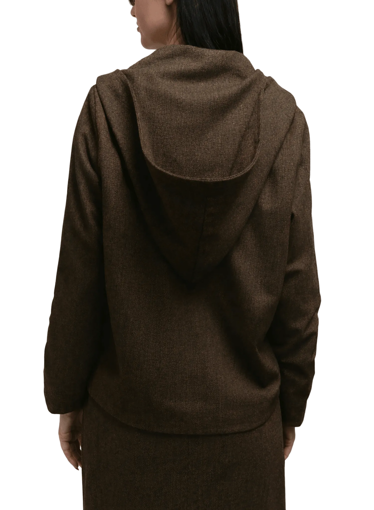 Atlas Hooded Jacket - Brown Herringbone - Meg