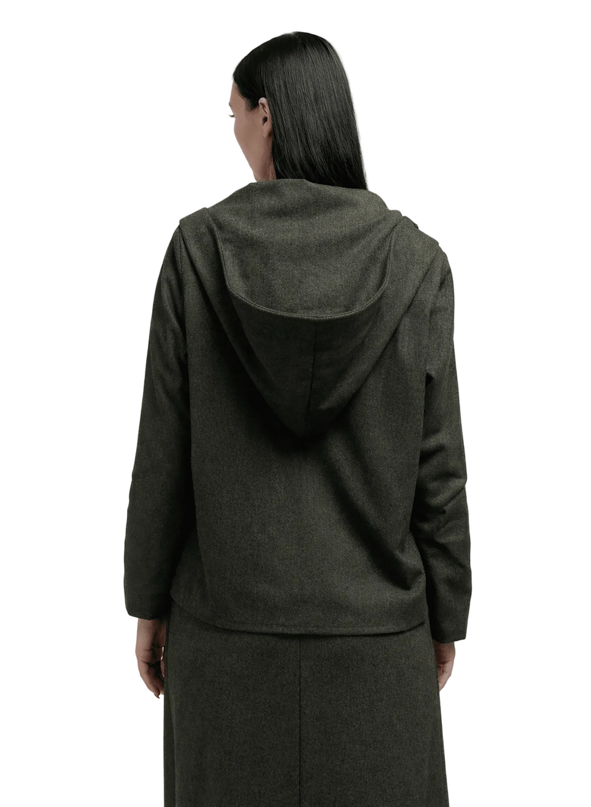Atlas Hooded Jacket - Olive Herringbone - Meg