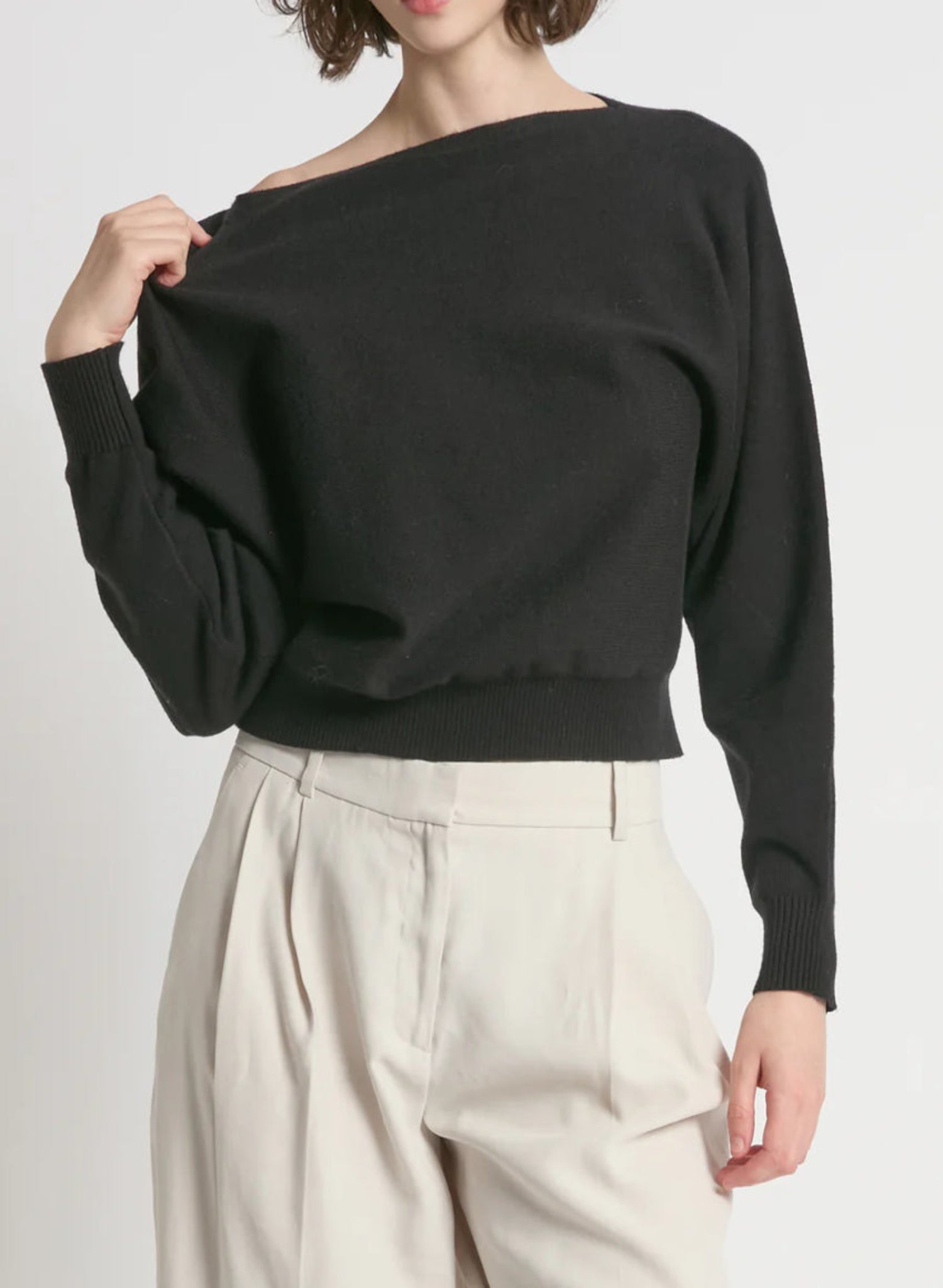 Aura Crop Sweater - Black - Meg