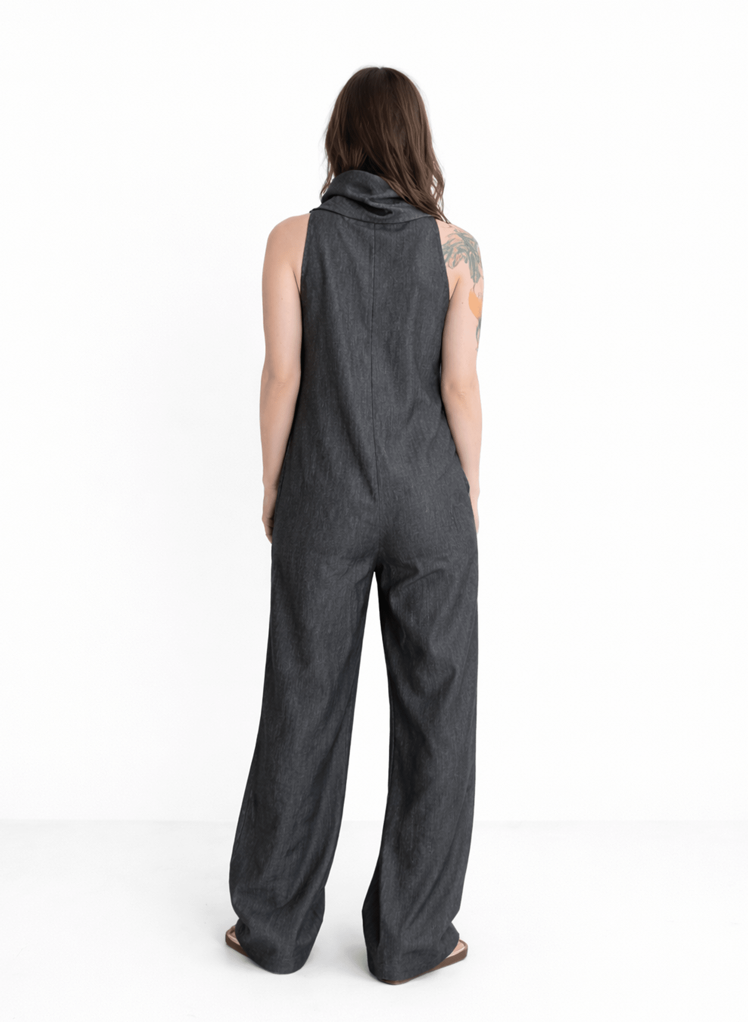 Bandana Jumpsuit - Black Denim - Meg