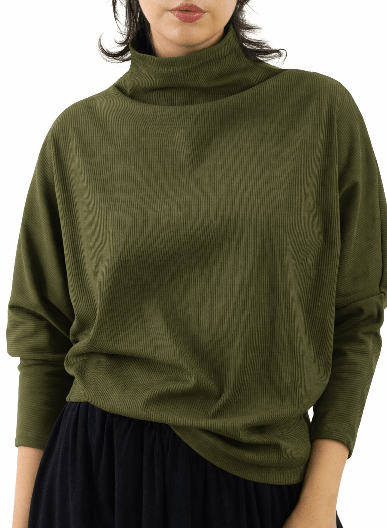 Batwing Skinny Top - Olive - Meg
