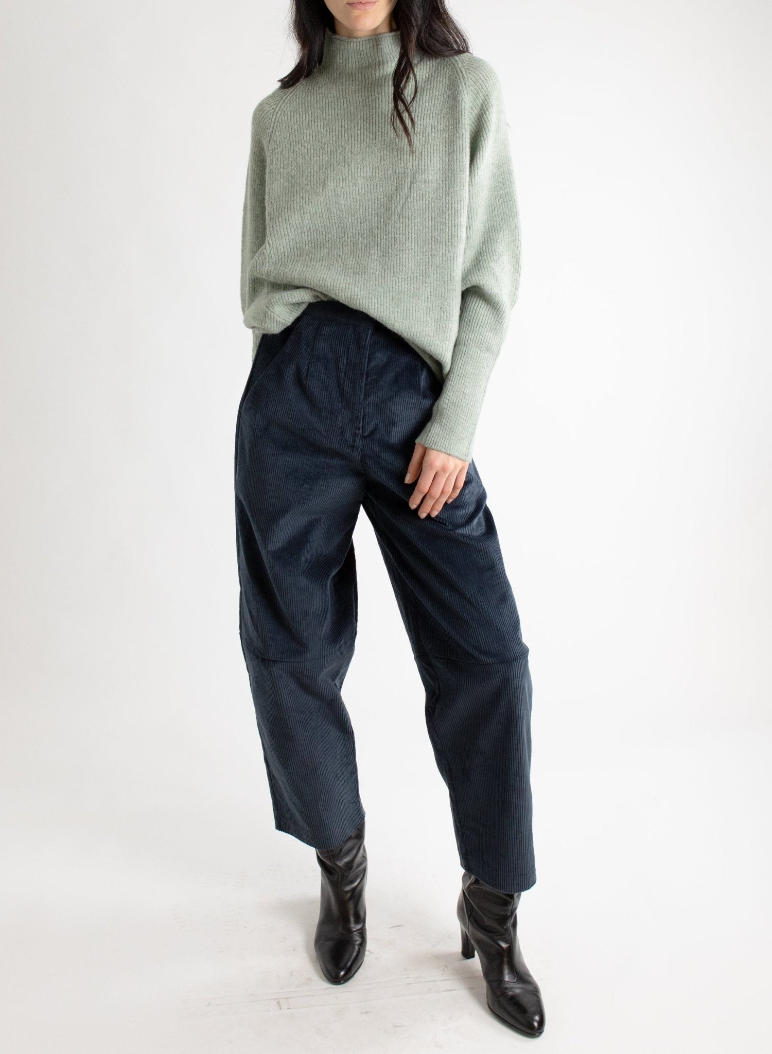 Batwing Turtleneck Sweater - Sage - Meg