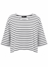 Bell Sleeve Semi-Crop Top - Navy Stripe - Meg