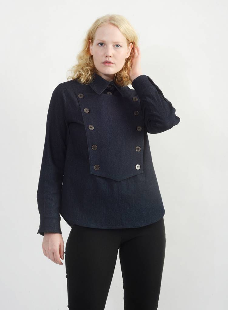 Bib Shirt - Dark Denim - XS (RESALE ITEM) - Meg