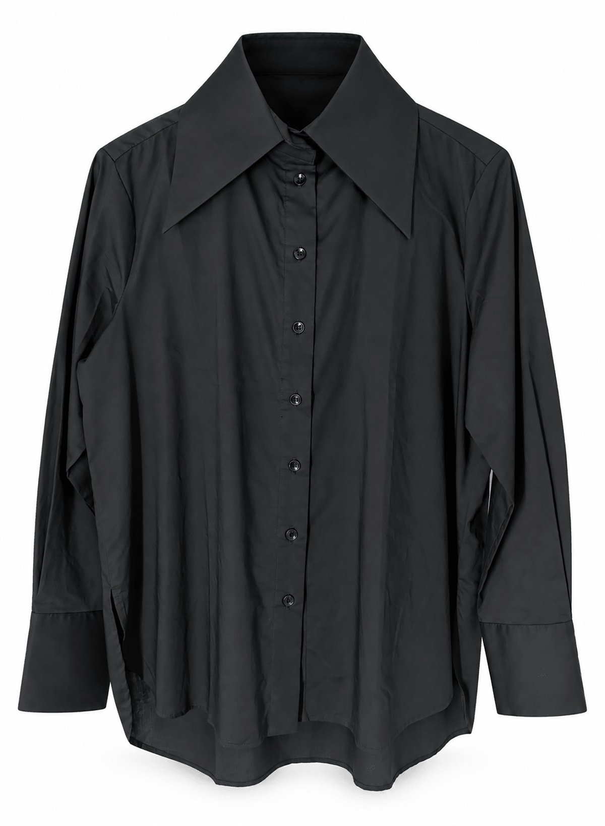 Big Collar Shirt - Black - Meg