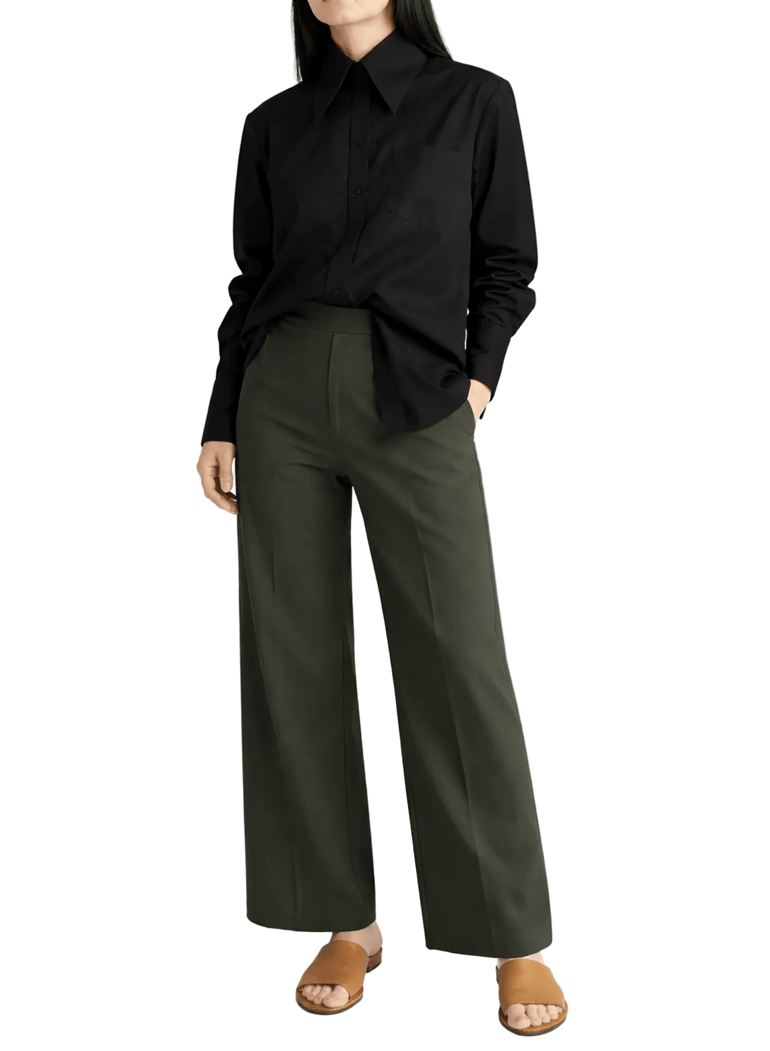 Big Collar Shirt - Black - Meg