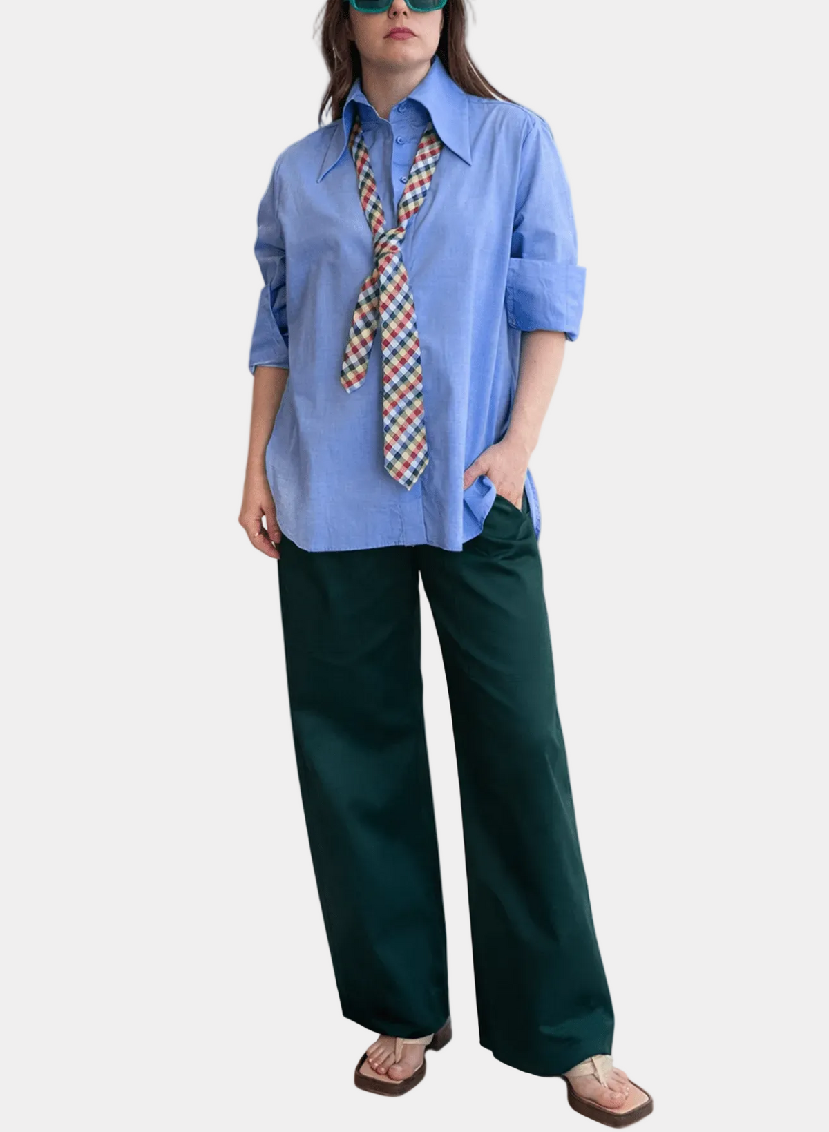 Big Collar Shirt - Blue - Meg
