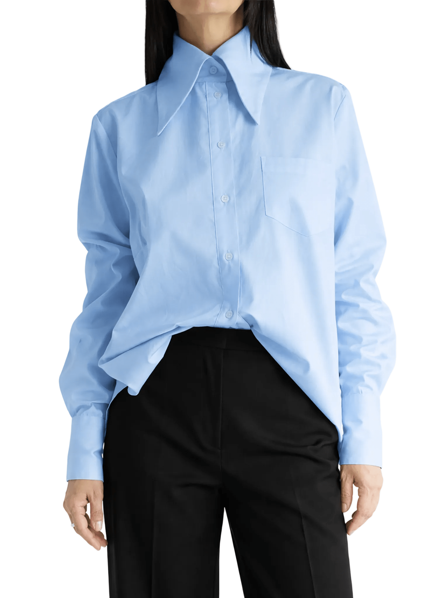Big Collar Shirt - Blue - Meg