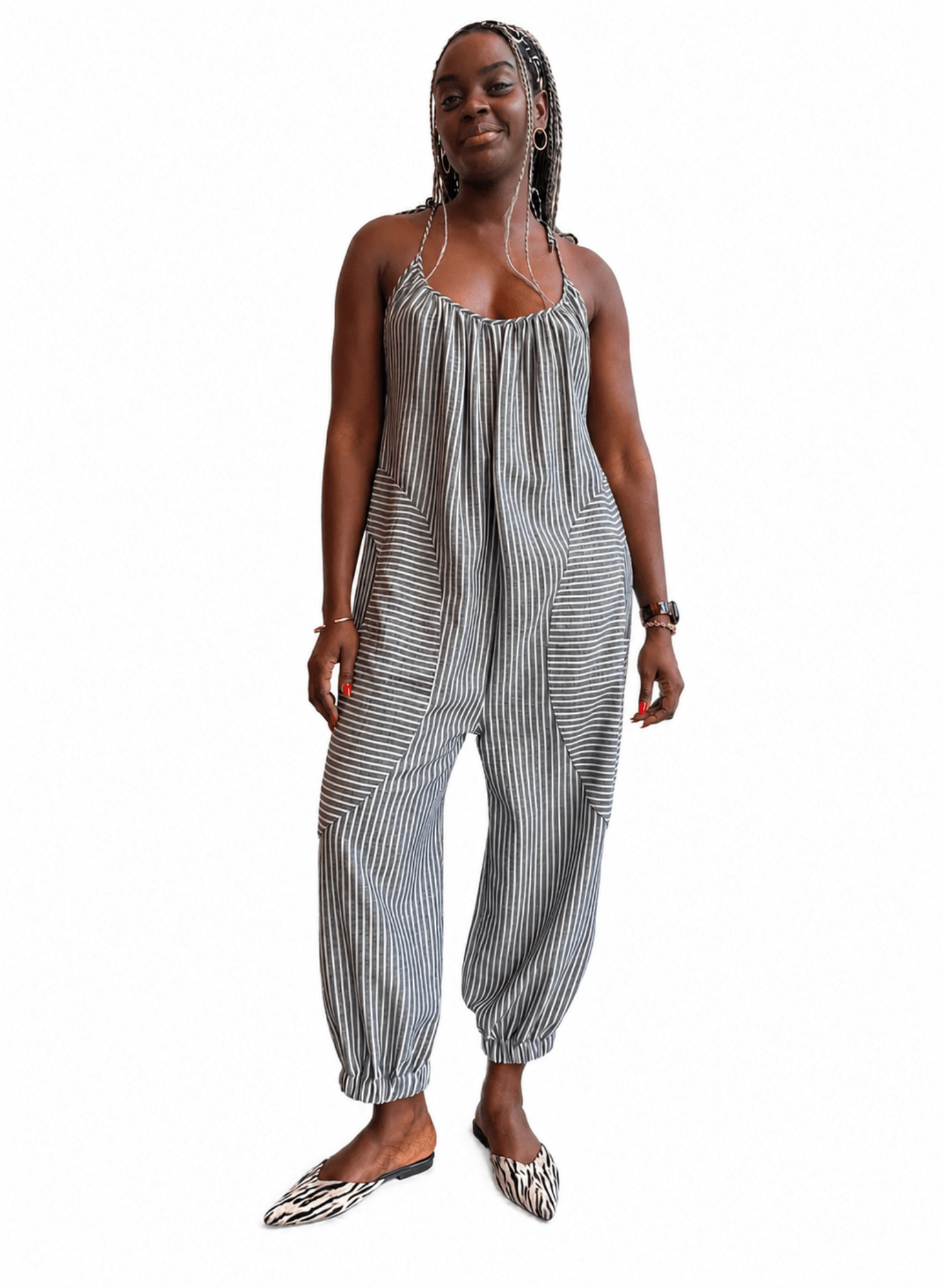 Bloomer Jumpsuit - Black Stripe - Meg