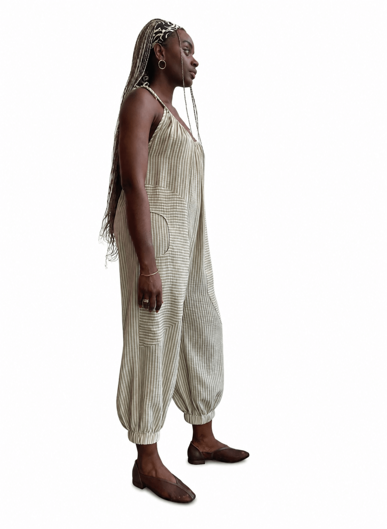Bloomer Jumpsuit - Green Stripe - Meg