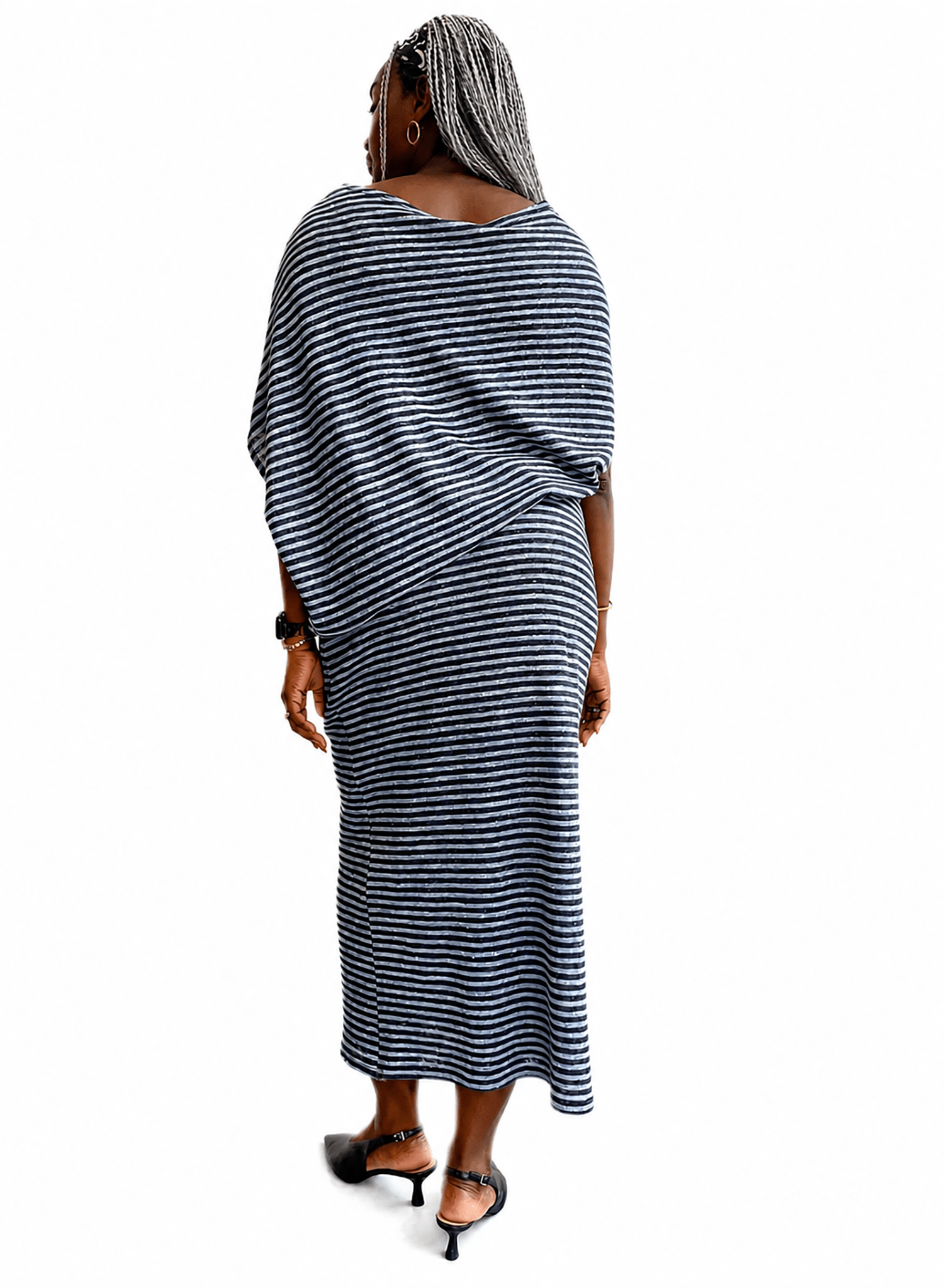 Blu's Gown - Blue &amp; Black Stripe - Meg
