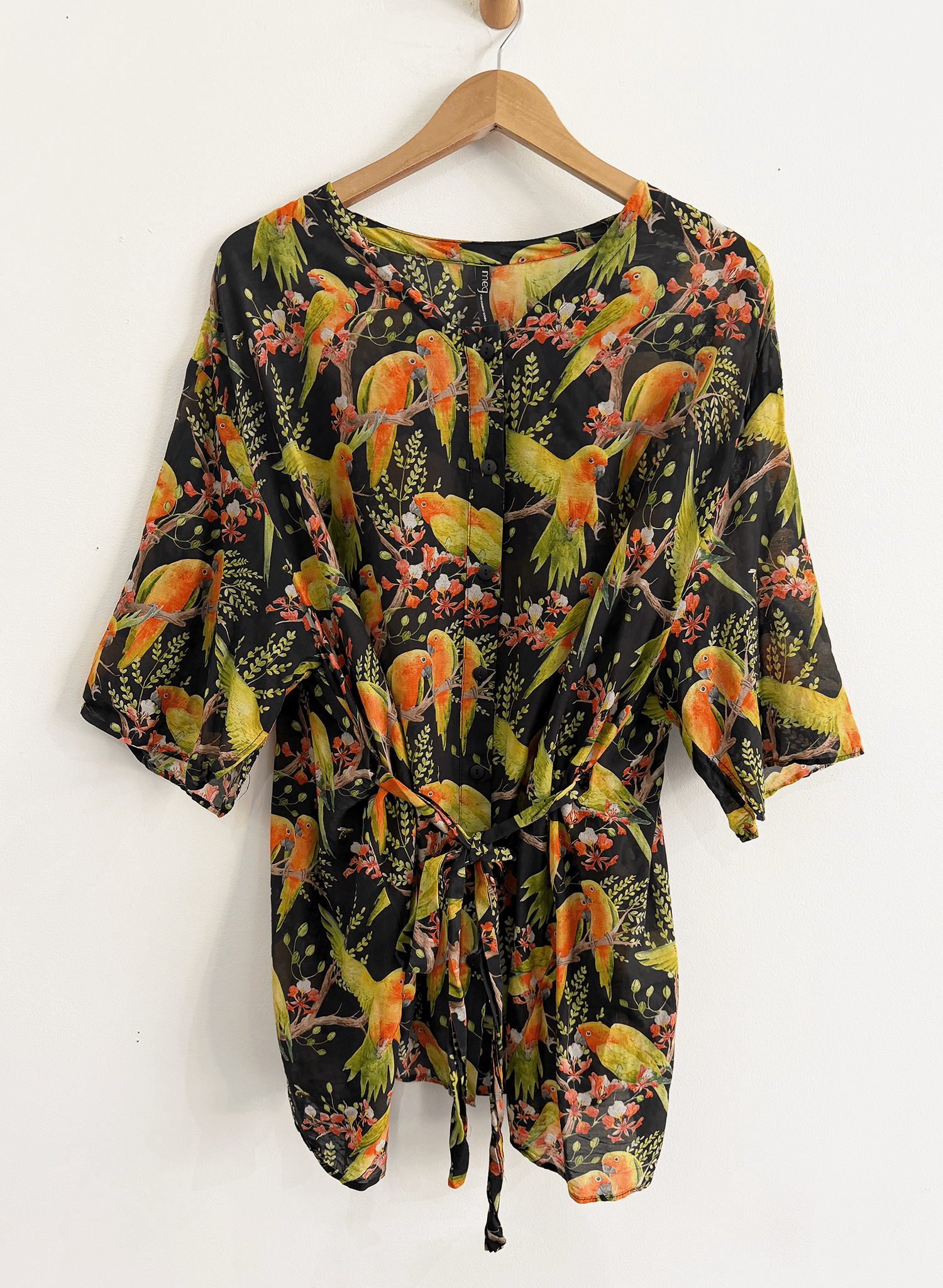 Button Front Tunic (RESALE ITEM) - Tropical Print - M/L - Meg
