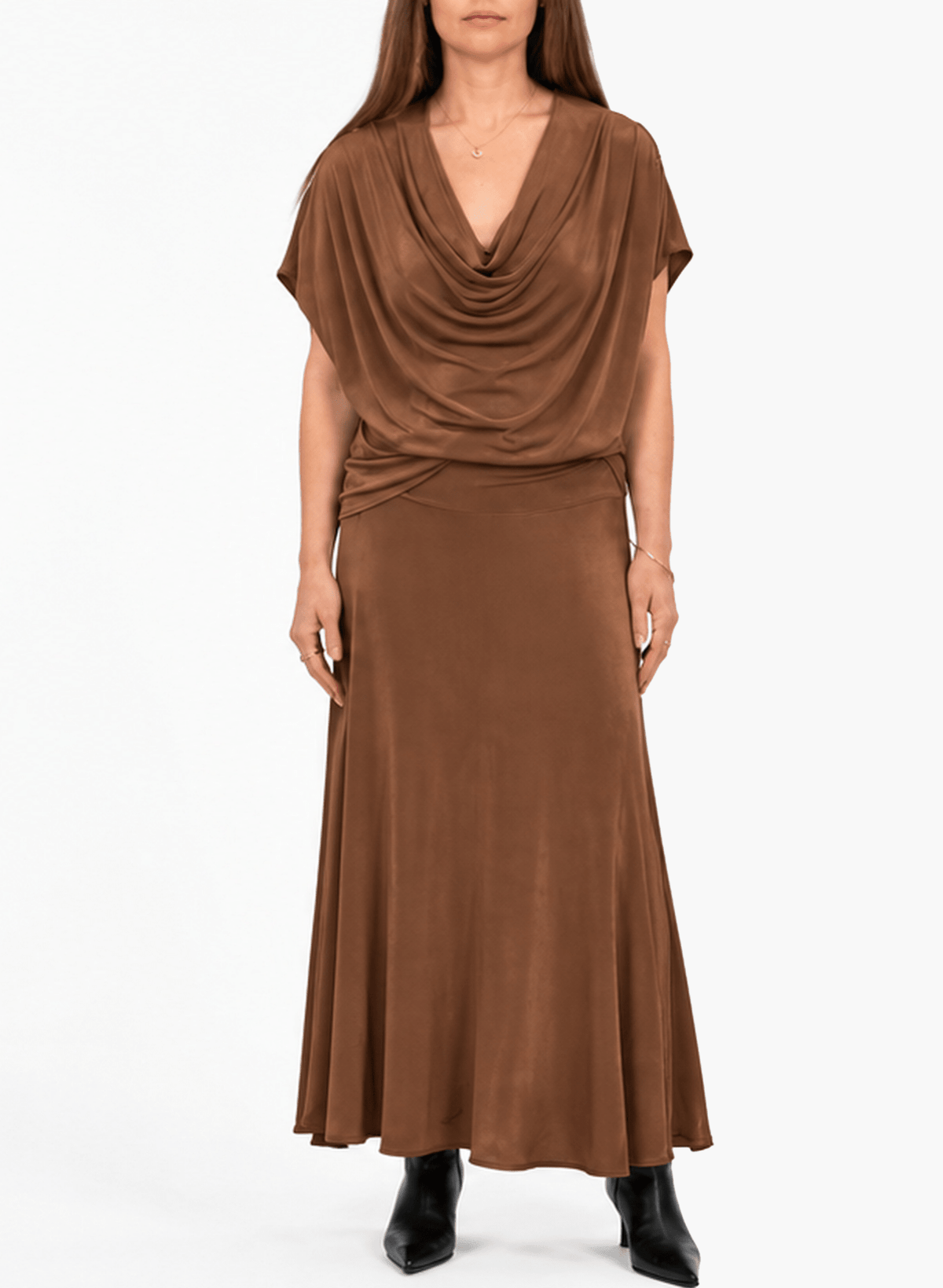 Captain's Cowl Top - Cocoa - Meg