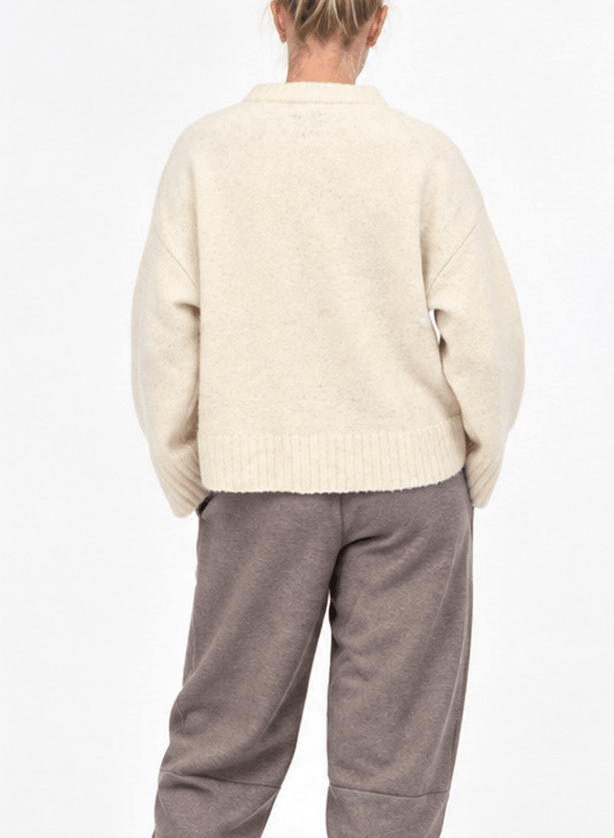 Chunky Crewneck Sweater - Beige - Meg