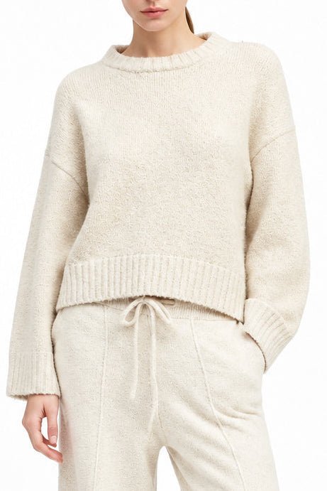 Chunky Crewneck Sweater - Beige - Meg