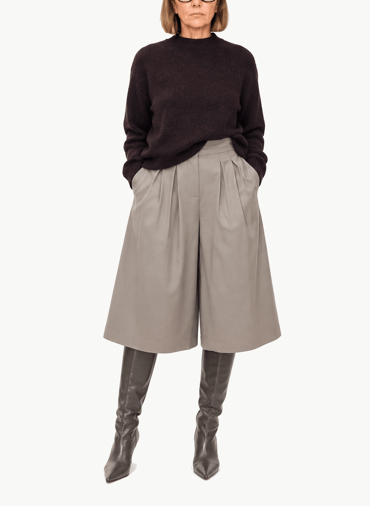 Chunky Crewneck Sweater - Plum - Meg