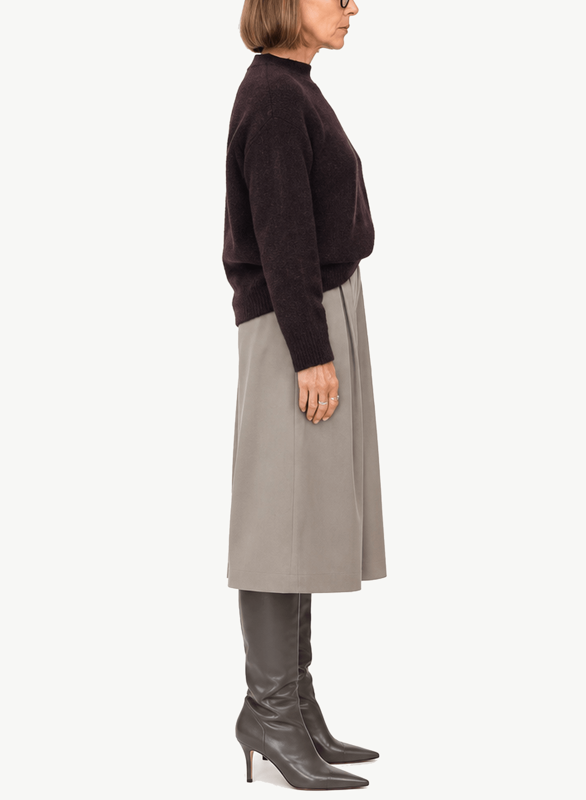Chunky Crewneck Sweater - Plum - Meg