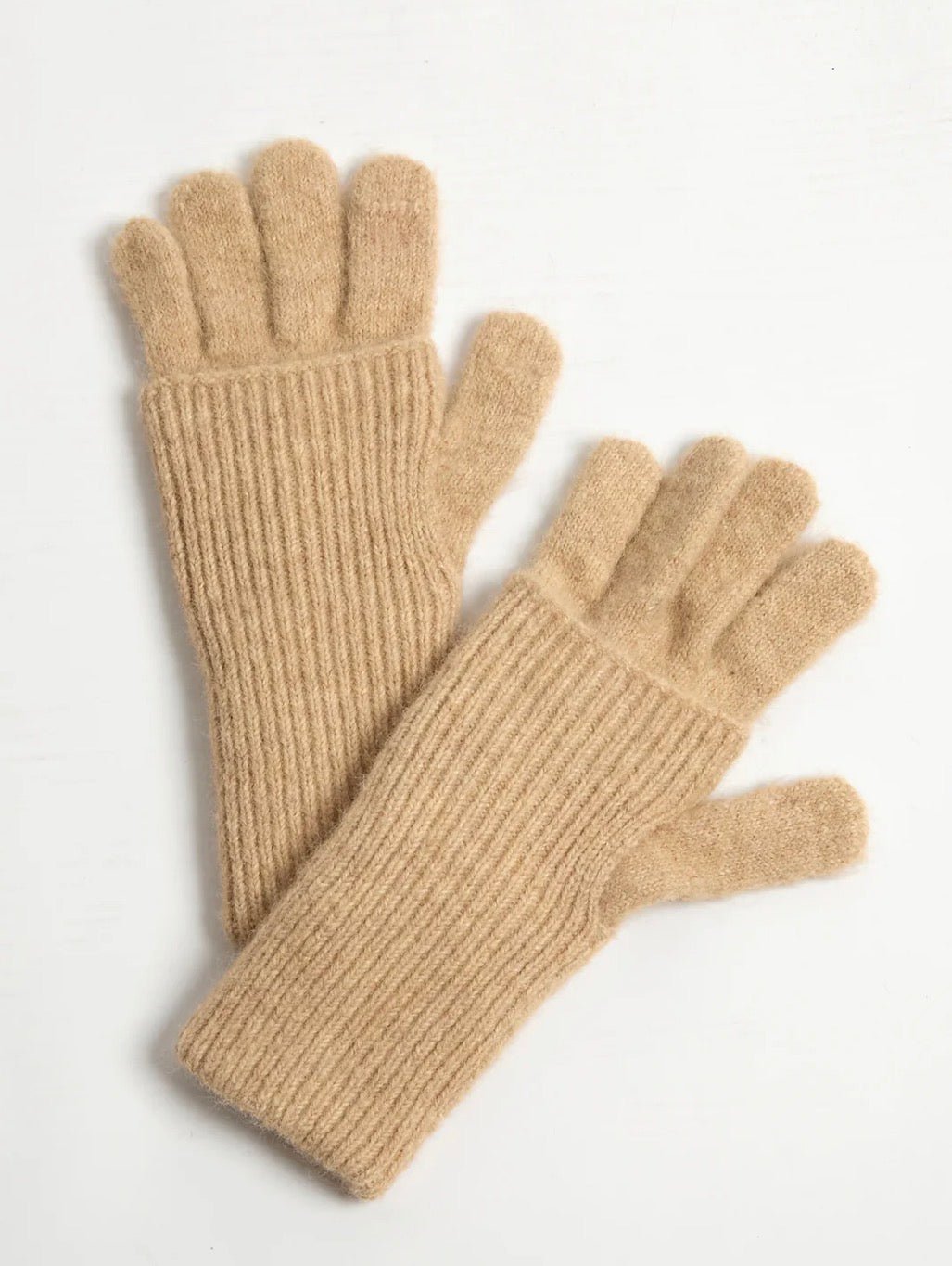 Chunky Rib Fingerhole Gloves - Camel - Meg