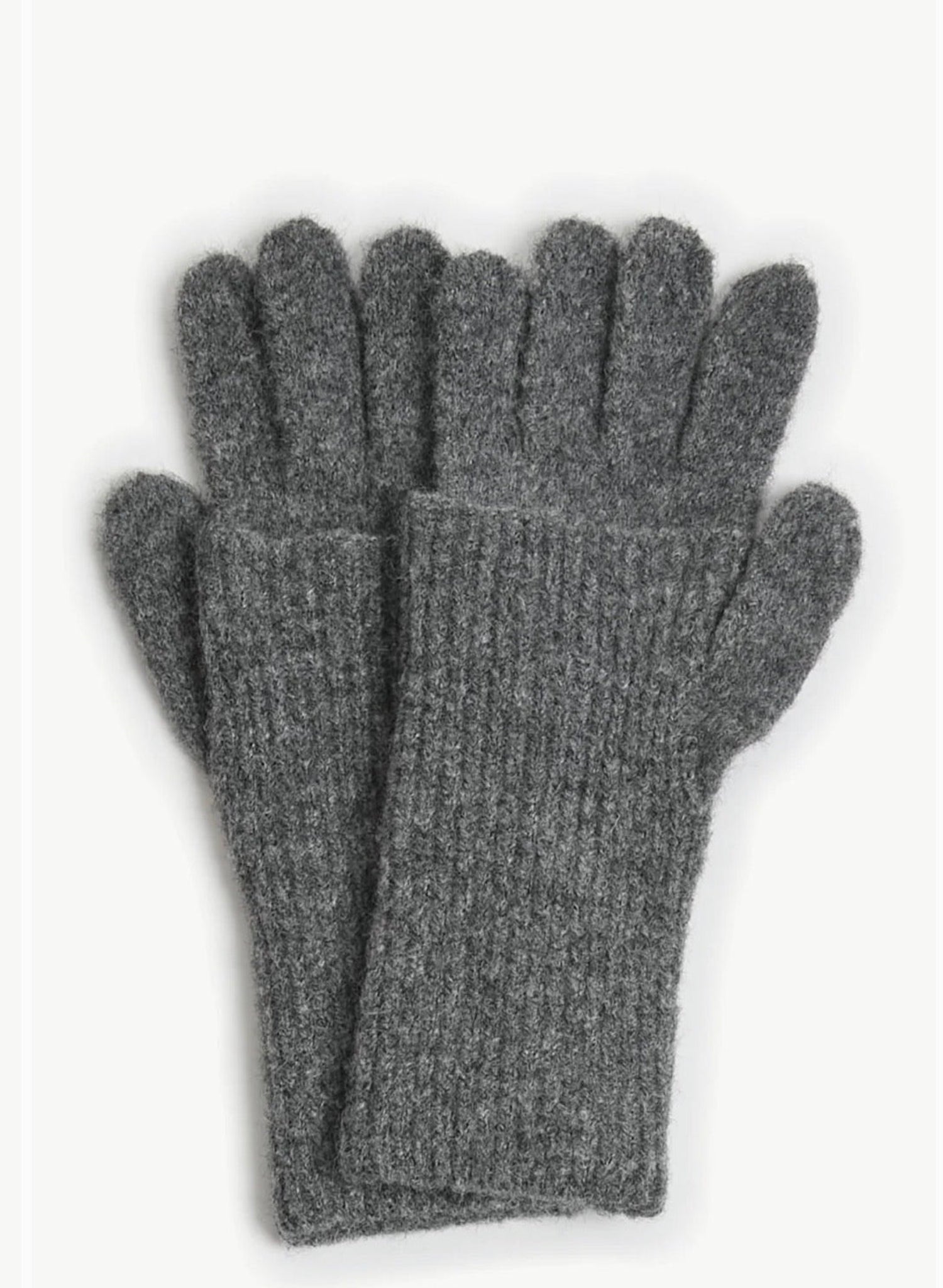 Chunky Rib Fingerhole Gloves - Charcoal - Meg