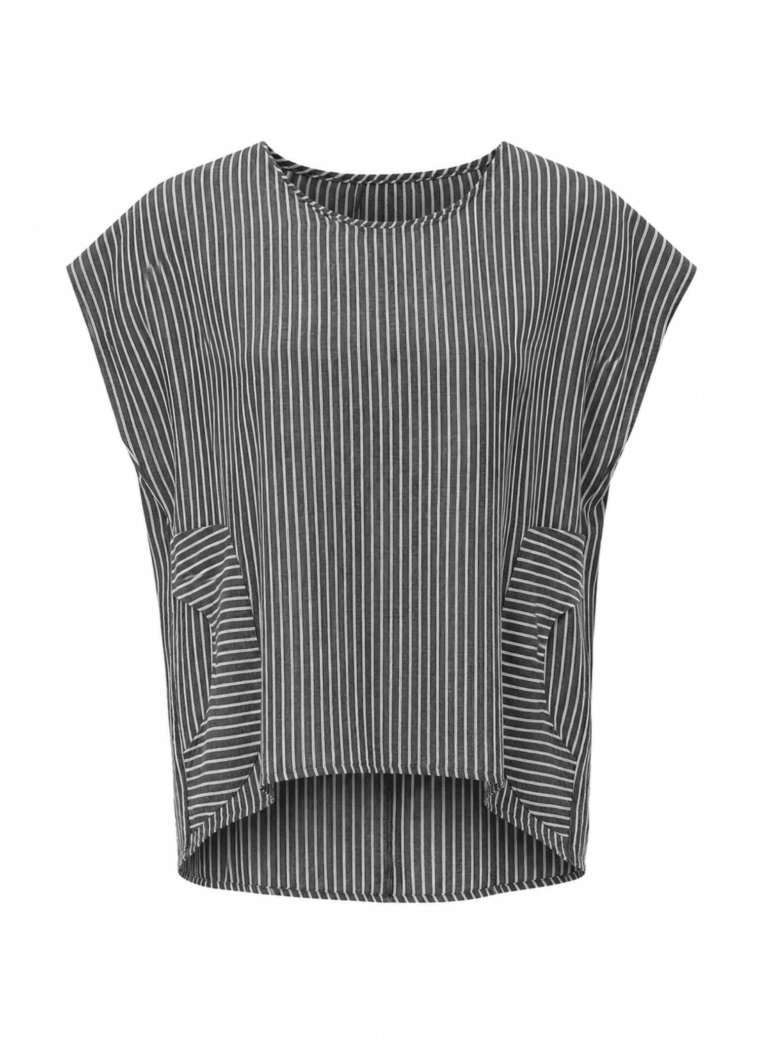 Circle Pocket Top - Black Stripe - Meg